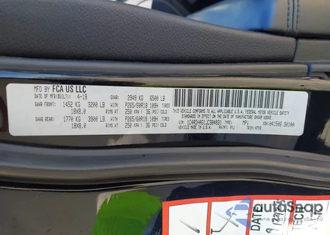 2018 Dodge Durango Sxt Rwd z USA, uszkodzony, nr VIN 1C4RDHAG1JC384831